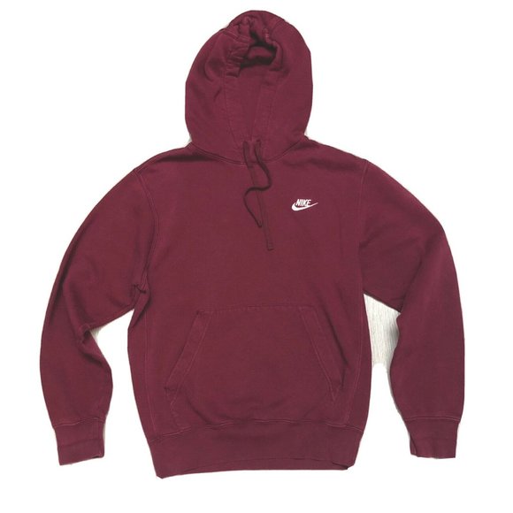 Nike Other - Nike Burgundy Sportswear Club Fleece Hoodie Sweatshirt Men’s Extra Small